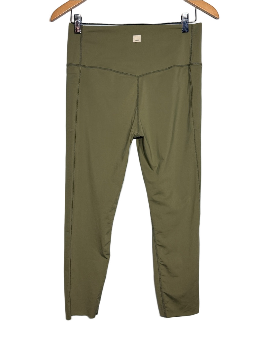 Vuori Olive Green High-Waist Active Leggings Size Large Pockets